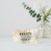 1 Petrus 5:7 Zieh deine Angst vor Ihm Bibelverse Visitenkarte (Stehend Vorderseite)