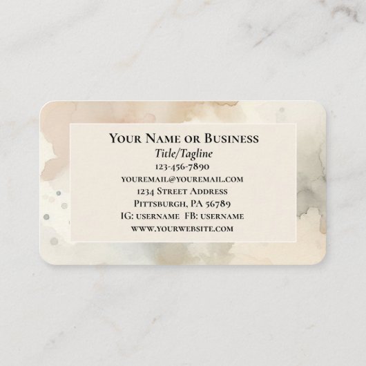 1 Petrus 5:7 Zieh deine Angst vor Ihm Bibelverse Visitenkarte (Rückseite)