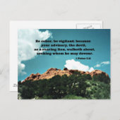 1 Petrus 5:8 Sei nüchtern, sei wachsam; denn... Postkarte (Vorne/Hinten)