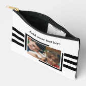 1 photo add text black white zubehörtasche (Offen)