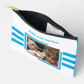 1 photo add text blue white zubehörtasche (Offen)