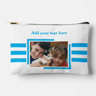 1 photo add text blue white zubehörtasche