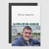 1 photo add text love you green magnetic card magneteinladung (Vorne/Hinten)