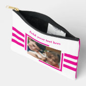 1 photo add text pink white zubehörtasche (Offen)