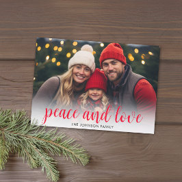 1 Photo Christmas Script Red Green Plaid Feiertagskarte