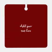 1 photo custom text keepsake burgundy ornament aus metall (Rückseite)