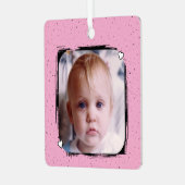 1 photo custom text keepsake pink ornament aus metall (Vorderseite links)