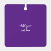 1 photo custom text keepsake purple ornament aus metall (Rückseite)