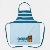 1 photo dog or cat love blue schürze (Vorderseite)