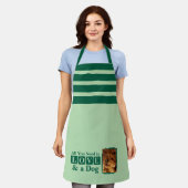 1 photo dog or cat love green schürze (Getragen)