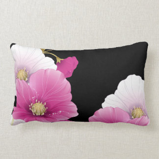 1 Pink-farbene Blume Schwarze DECOR-SETS Lendenkissen
