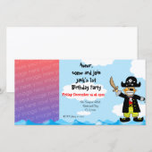 1. Piratengeburt Party Einladung (Vorne/Hinten)