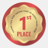 1. Platz Ereignis Medaillen Gewinner Aufkleber Rot (Vorderseite)
