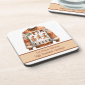 1. Platz Gewinner Ugly Sweater Contest Gingerbrett Getränkeuntersetzer (Linke Seite)