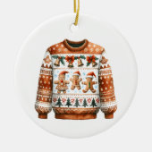 1. Platz Gewinner Ugly Sweater Contest Gingerbrett Keramik Ornament (Vorne)
