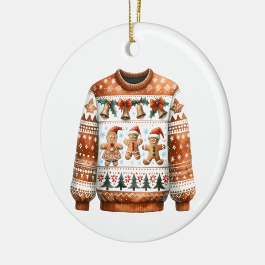1. Platz Gewinner Ugly Sweater Contest Gingerbrett Keramik Ornament (Links)