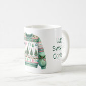 1. Platz Gewinner Ugly Sweater Contest Green Pink Kaffeetasse (VorderseiteRechts)