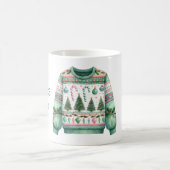 1. Platz Gewinner Ugly Sweater Contest Green Pink Kaffeetasse (Mittel)
