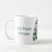 1. Platz Gewinner Ugly Sweater Contest Green Pink Kaffeetasse (Links)