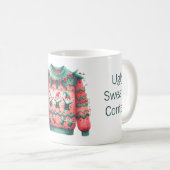 1. Platz Gewinner Ugly Sweater Contest Pink Green Kaffeetasse (VorderseiteRechts)