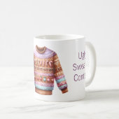 1. Platz Gewinner Ugly Sweater Contest Pink Lila Kaffeetasse (VorderseiteRechts)