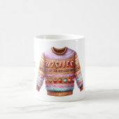 1. Platz Gewinner Ugly Sweater Contest Pink Lila Kaffeetasse (Mittel)