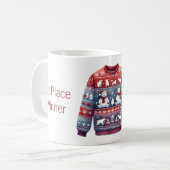 1. Platz Gewinner Ugly Sweater Contest Red Blue Kaffeetasse (Vorderseite Links)