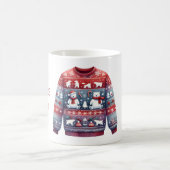 1. Platz Gewinner Ugly Sweater Contest Red Blue Kaffeetasse (Mittel)
