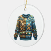 1. Platz Gewinner Ugly Sweater Contest Tree Lights Keramik Ornament (Links)