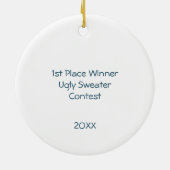 1. Platz Gewinner Ugly Sweater Contest Tree Lights Keramik Ornament (Hinten)