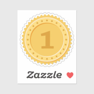 1. Platz Goldmedaille Custom-Cut Vinyl Aufkleber