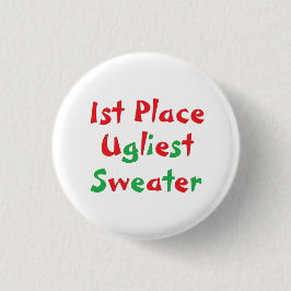 "1. Platz-" hässlichster Strickjacke-Preis-Knopf Button