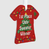 1. Platz Ugly Christmas Sweater Contest Ornament (Vorderseite)