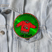 1. Platz Ugly Sweater Gewinner Weihnachts Gold Med Button (Beispiel)