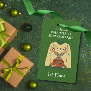 1. Platz Ugly Sweater Weihnachtsgewinner Abzeichen Ausweis