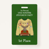 1. Platz Ugly Sweater Weihnachtsgewinner Abzeichen Ausweis (Vorderseite)