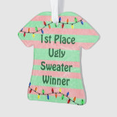 1. Platz Ugly Sweater Weihnachtsschmuck Ornament (Vorderseite)
