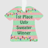 1. Platz Ugly Sweater Weihnachtsschmuck Ornament (Vorderseite)