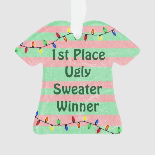 1. Platz Ugly Sweater Weihnachtsschmuck Ornament (Vorderseite)