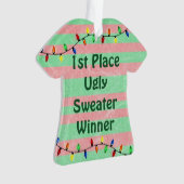 1. Platz Ugly Sweater Weihnachtsschmuck Ornament (Vorderseite)