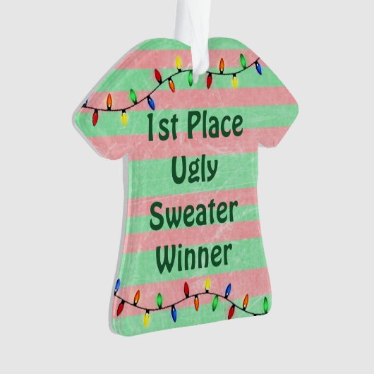 1. Platz Ugly Sweater Weihnachtsschmuck Ornament (Vorderseite)