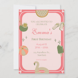 1. Pool Party Geburtstag Einladungen Foto.