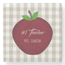 #1 Red Apple Drink Untersetzer Teacher