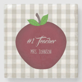 #1 Red Apple Drink Untersetzer Teacher