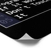 1. Regel der Programmierung Poster (Ecke)