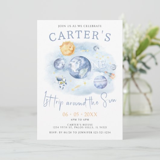 1. Reise durch die Sonnenterrasse der Planeten Geb Einladung (Stehend Vorderseite)