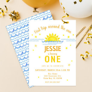 1. Reise durch die Sun-Geburtstagsparty Einladung