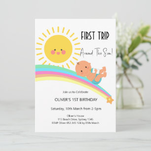 1. Reise um den Sonnenkind Geburtstag Einladung