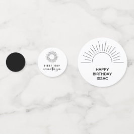 1. Reise um die Sonne Custom 3-Foto Minimalistisch Konfetti