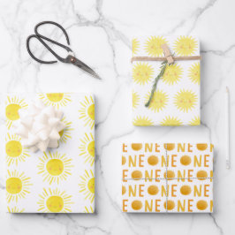 1. Reise um die Sun Birthday Party Geschenk Wrappi Geschenkpapier Set